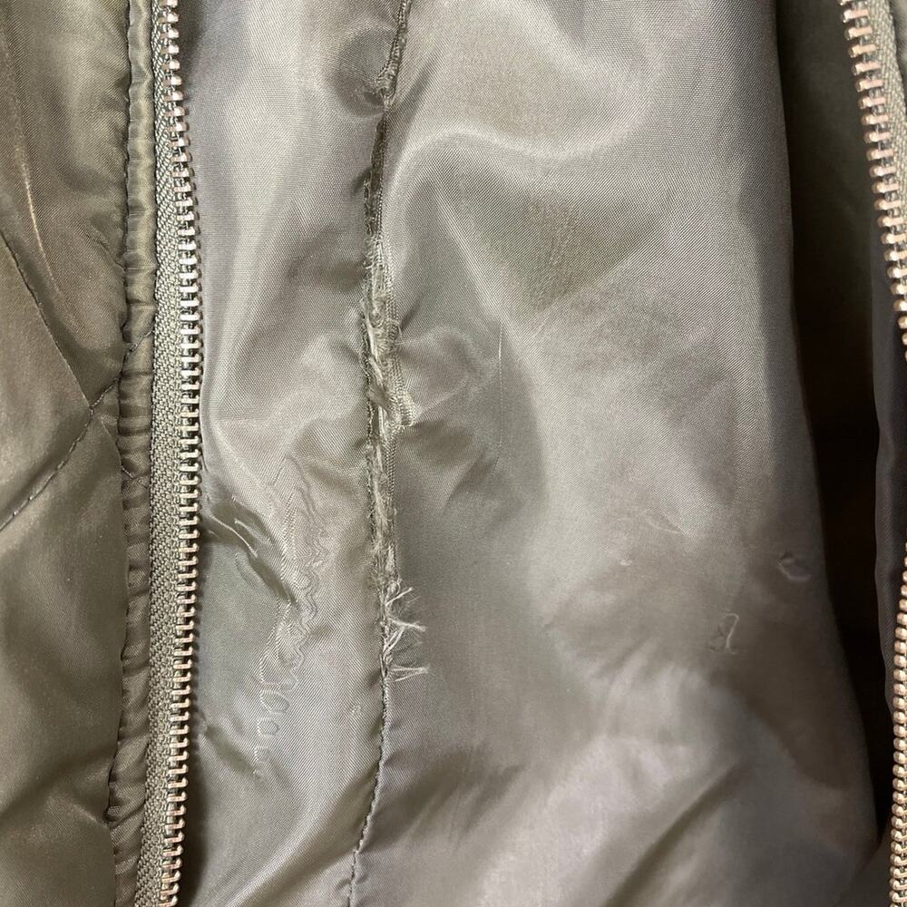 Women's Say What Olive Green Full-Zip Lightweight Bomber Jacket - Size XS - Picture 4 of 9